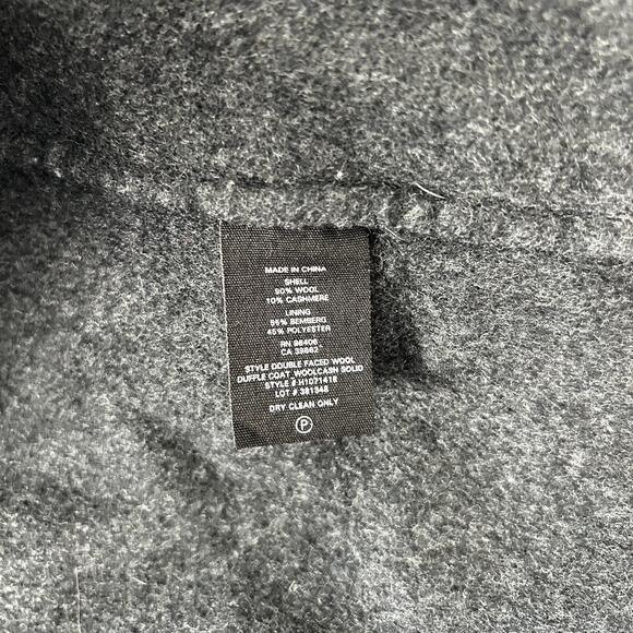 EUC Theory Double-Faced Wool Cashmere Hooded Duffle Coat Gray Longline Jacket L - Picture 13 of 16